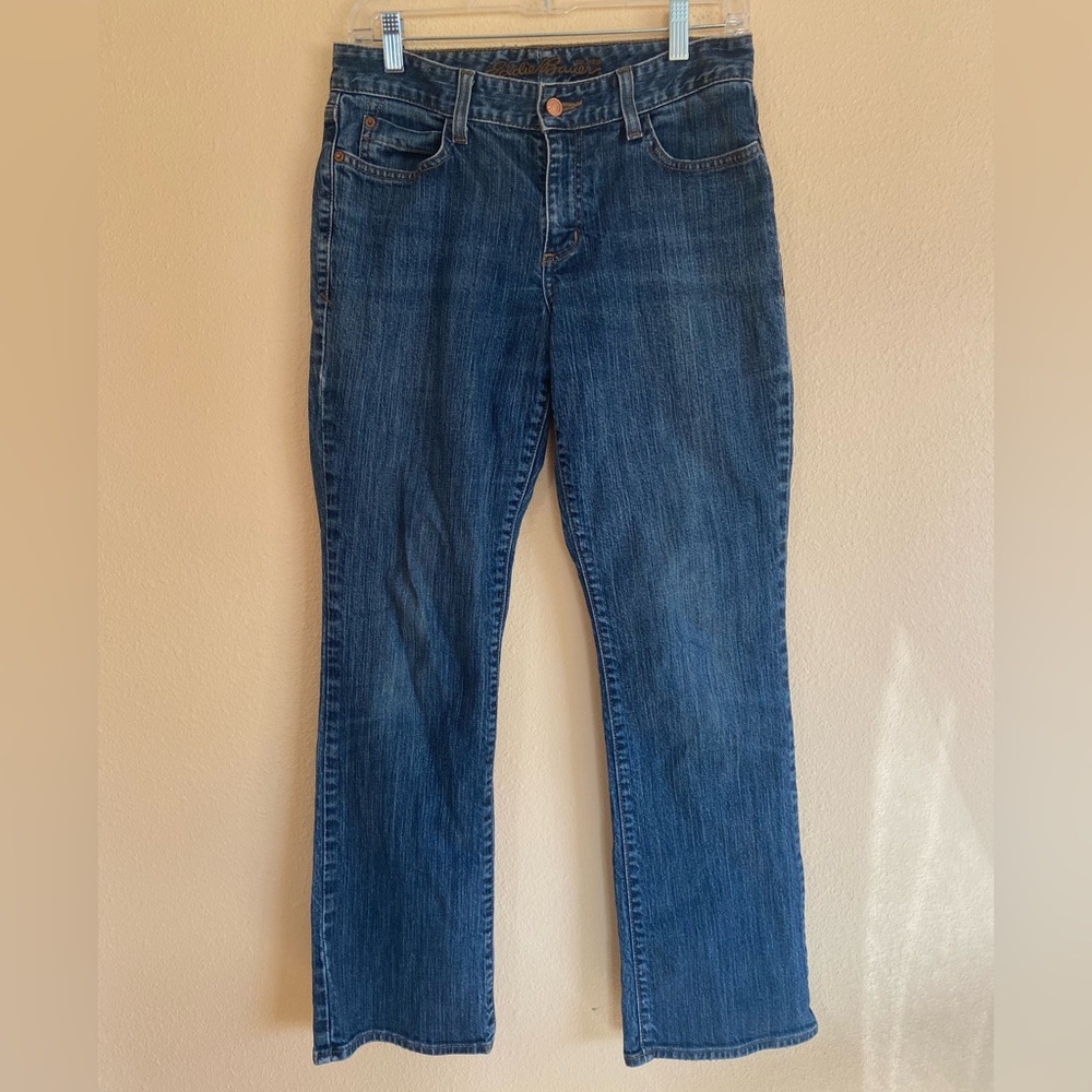 Eddie Bauer‎ Women’s Blue Straight Leg Baggy Jeans, Size 6R
